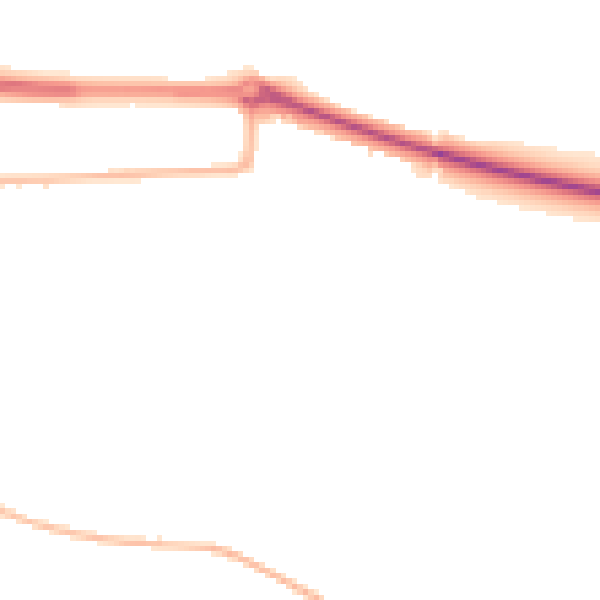 Night-time road noise heatmap for NG21 0GG