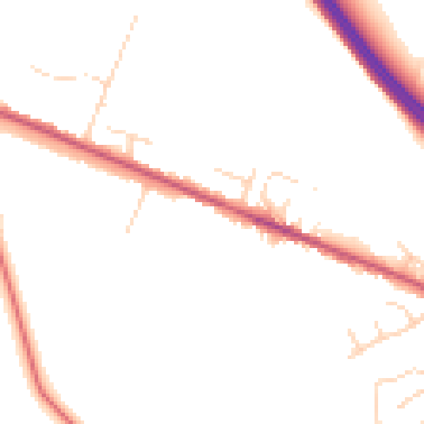 Daytime road noise heatmap for NG21 0GU
