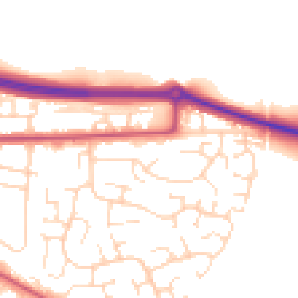 Daytime road noise heatmap for NG21 0HB