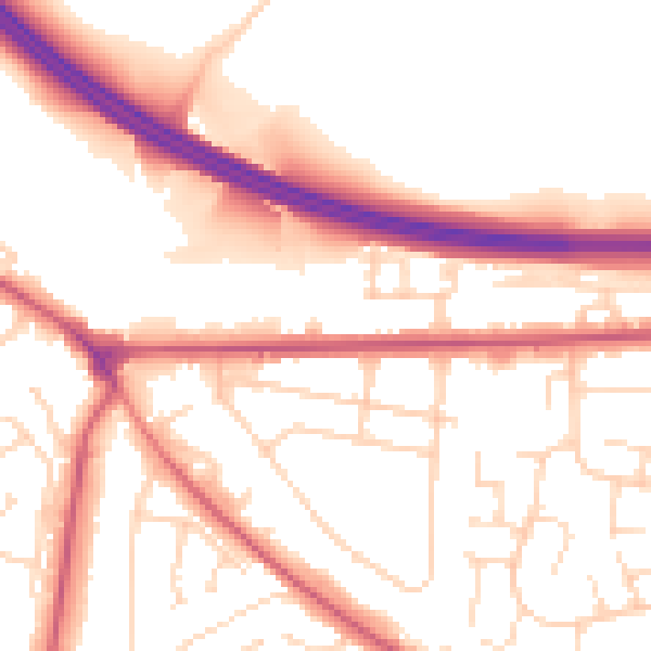 Daytime road noise heatmap for NG21 0JS