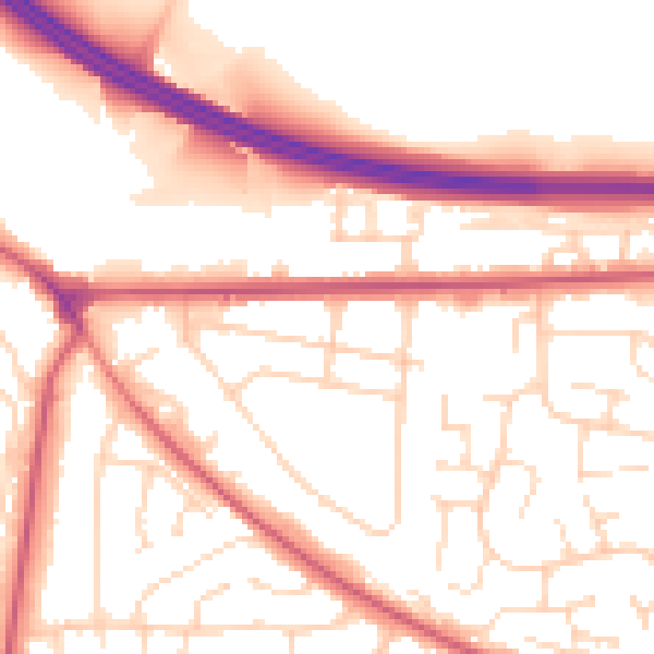 Daytime road noise heatmap for NG21 0JU