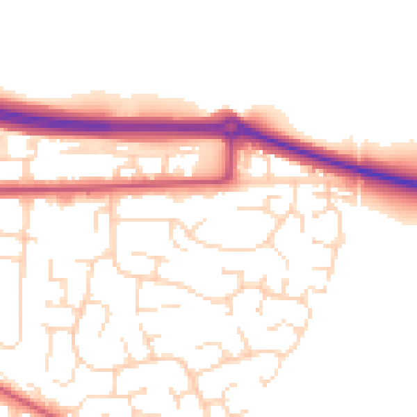 Daytime road noise heatmap for NG21 0LQ