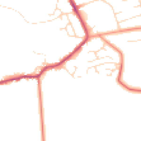 Daytime road noise heatmap for NG21 0QA