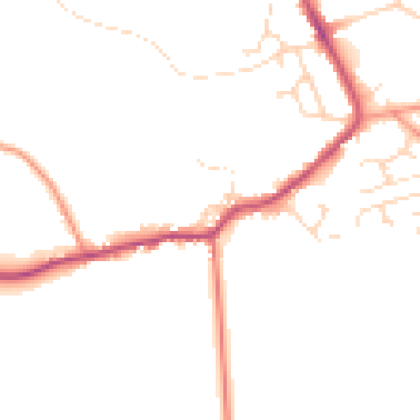 Daytime road noise heatmap for NG21 0QJ
