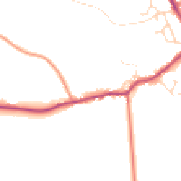 Daytime road noise heatmap for NG21 0QN