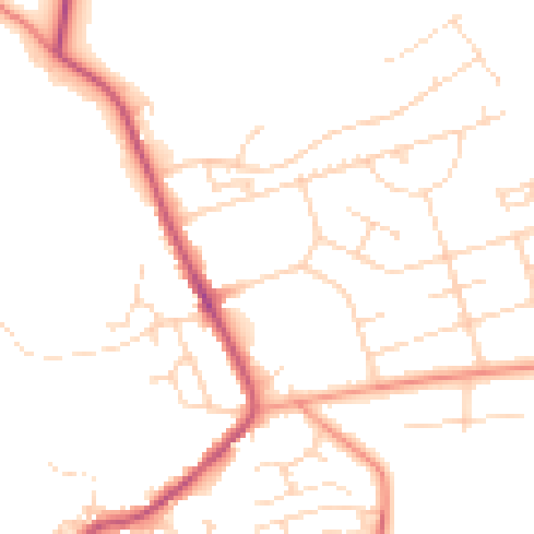 Daytime road noise heatmap for NG21 0RE