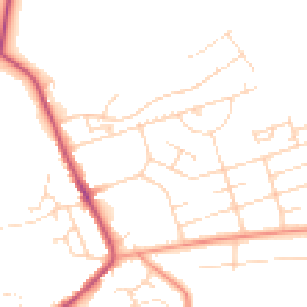 Daytime road noise heatmap for NG21 0RF