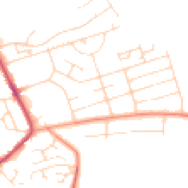 Daytime road noise heatmap for NG21 0RL