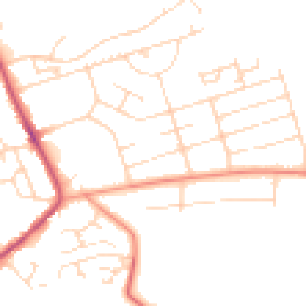 Daytime road noise heatmap for NG21 0RN
