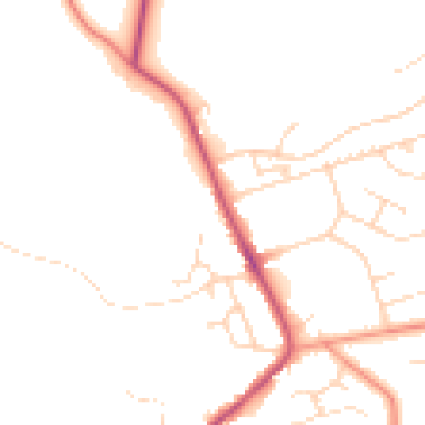 Daytime road noise heatmap for NG21 0RZ