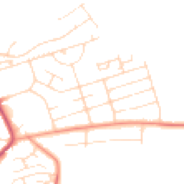Daytime road noise heatmap for NG21 0SD