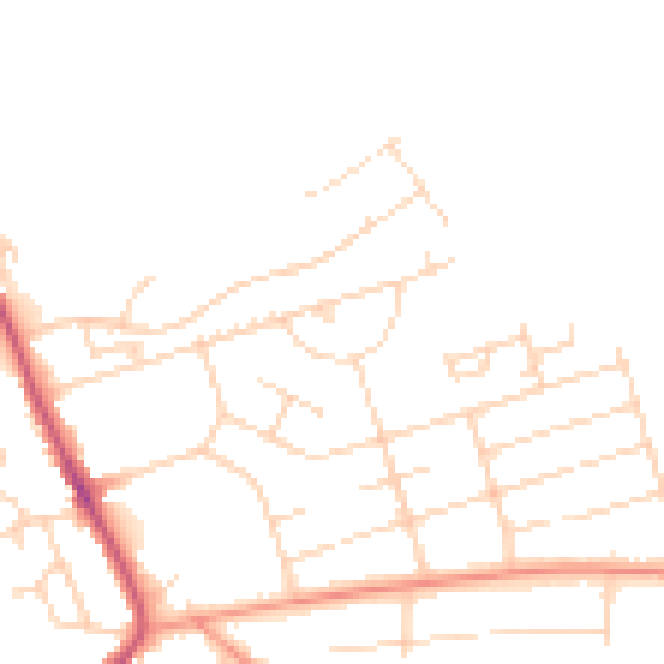Daytime road noise heatmap for NG21 0TE