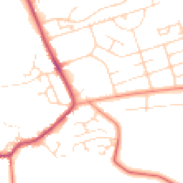 Daytime road noise heatmap for NG21 0TF