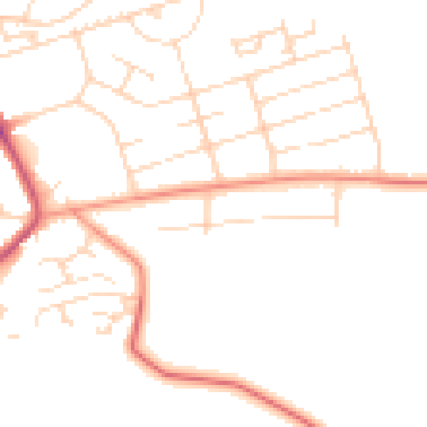 Daytime road noise heatmap for NG21 0TW