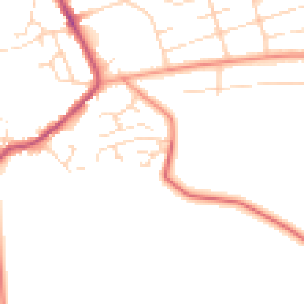 Daytime road noise heatmap for NG21 0UB