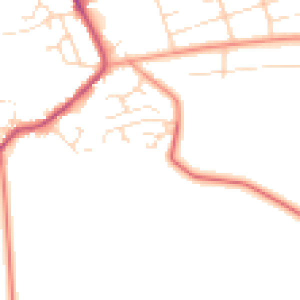 Daytime road noise heatmap for NG21 0UD