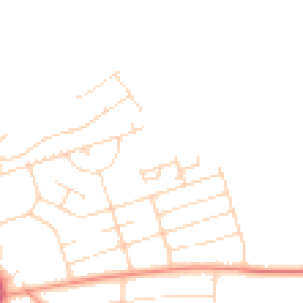 Daytime road noise heatmap for NG21 0UN