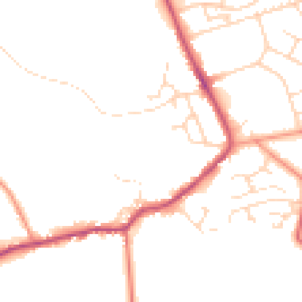 Daytime road noise heatmap for NG21 0US