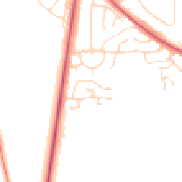 Daytime road noise heatmap for NG21 0WS