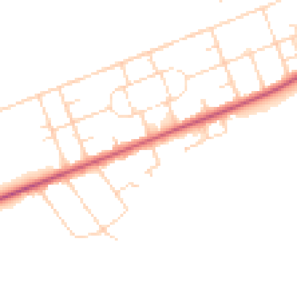 Daytime road noise heatmap for NG21 9AA