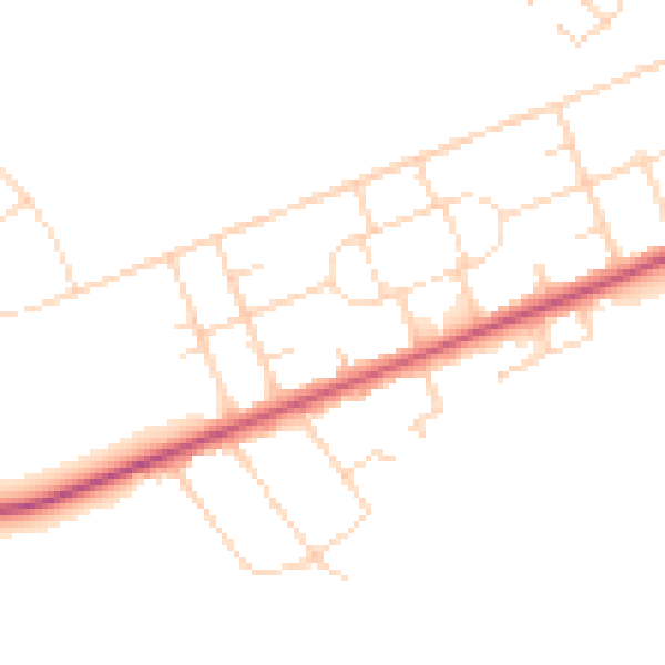 Daytime road noise heatmap for NG21 9AF