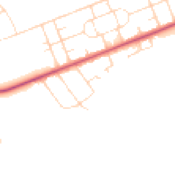 Daytime road noise heatmap for NG21 9AG
