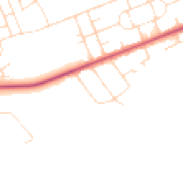 Daytime road noise heatmap for NG21 9AH
