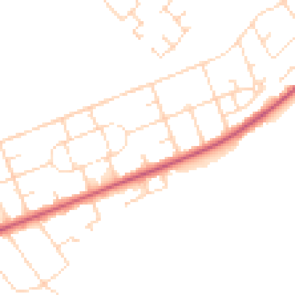 Daytime road noise heatmap for NG21 9AN