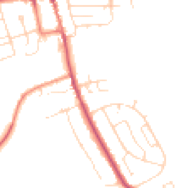 Daytime road noise heatmap for NG21 9AR