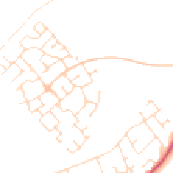 Daytime road noise heatmap for NG21 9AX