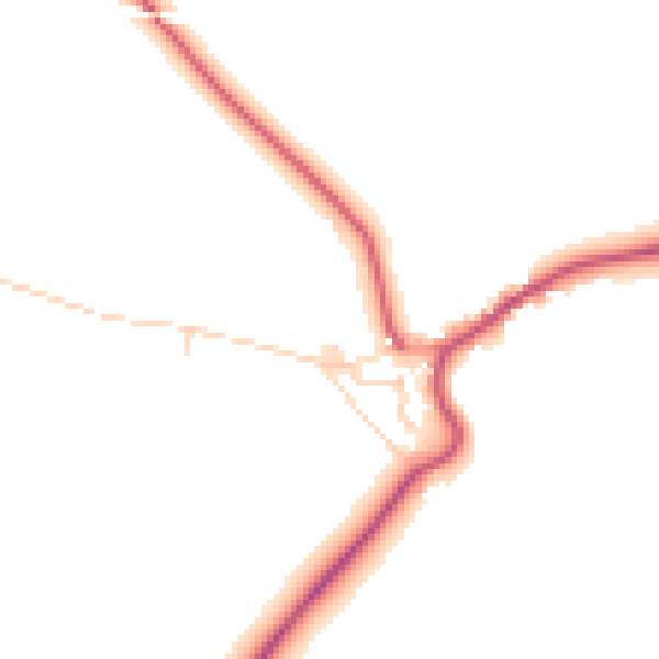 Daytime road noise heatmap for NG21 9AY