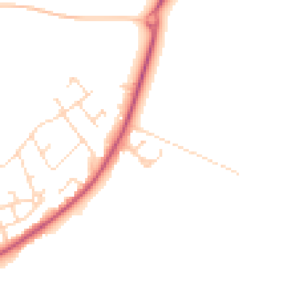 Daytime road noise heatmap for NG21 9BD