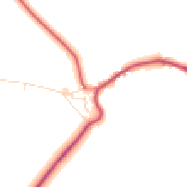Daytime road noise heatmap for NG21 9BW