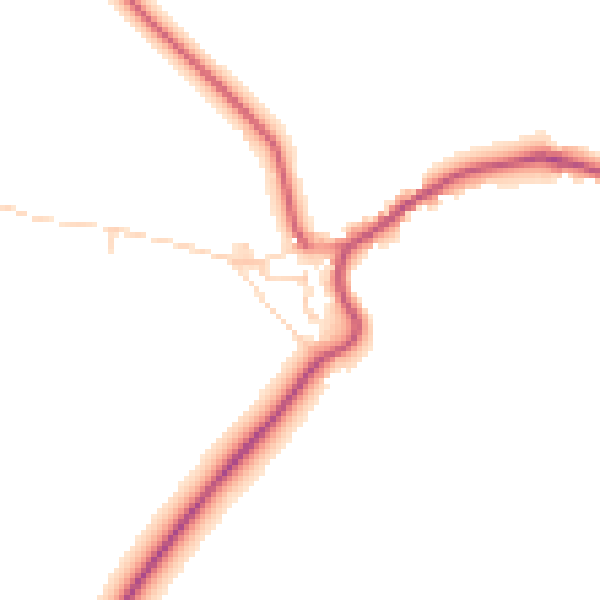 Daytime road noise heatmap for NG21 9BX