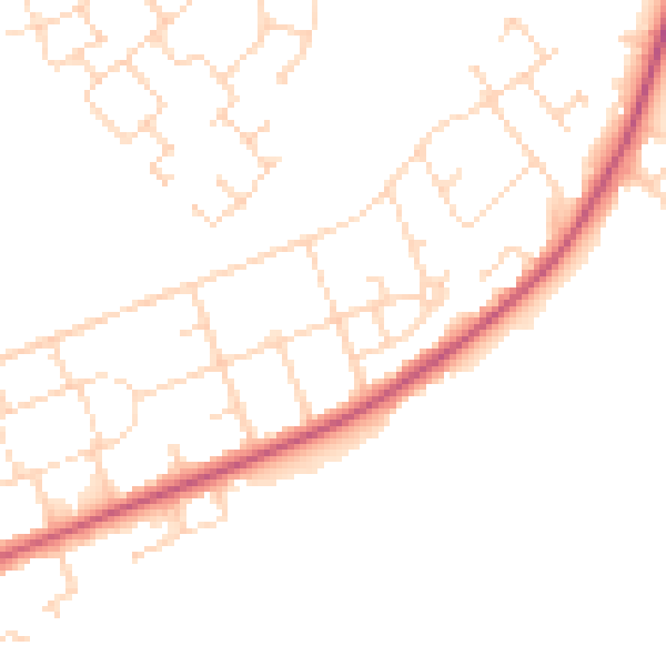 Daytime road noise heatmap for NG21 9DA