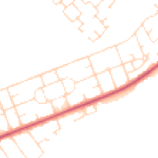 Daytime road noise heatmap for NG21 9DF
