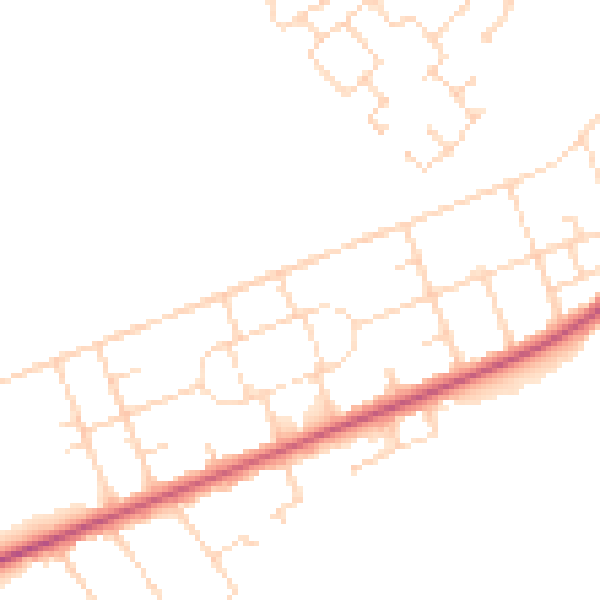 Daytime road noise heatmap for NG21 9DQ