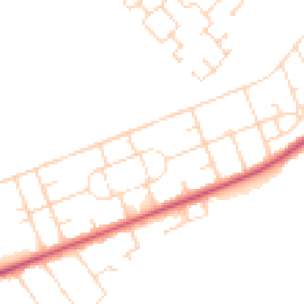 Daytime road noise heatmap for NG21 9DY