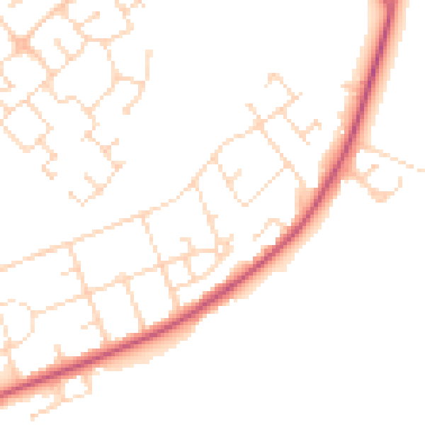 Daytime road noise heatmap for NG21 9EG