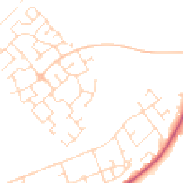 Daytime road noise heatmap for NG21 9EZ