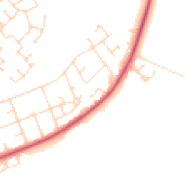 Daytime road noise heatmap for NG21 9FJ
