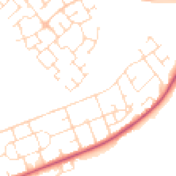 Daytime road noise heatmap for NG21 9FP