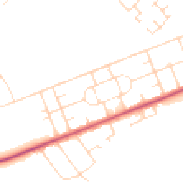 Daytime road noise heatmap for NG21 9GJ