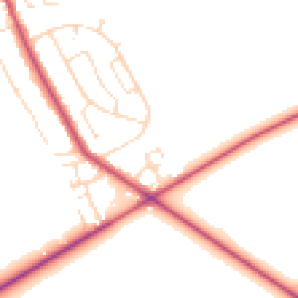 Daytime road noise heatmap for NG21 9GR