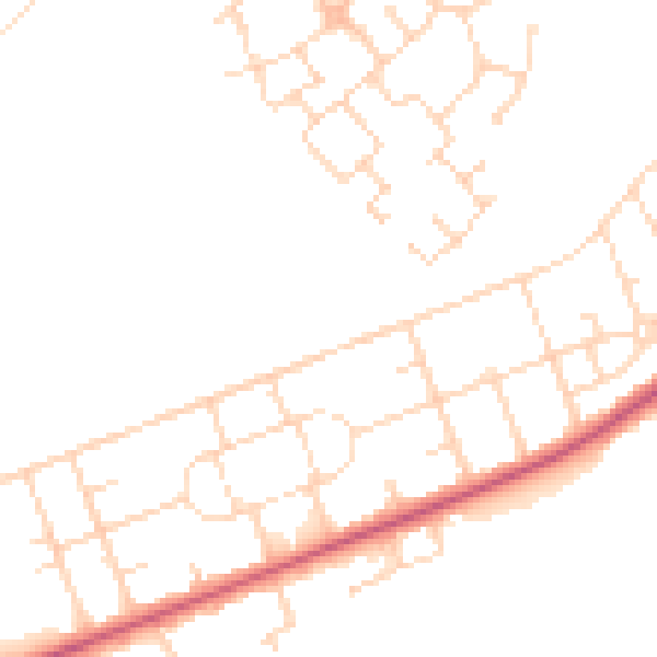Daytime road noise heatmap for NG21 9HB