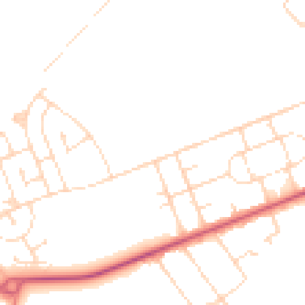 Daytime road noise heatmap for NG21 9HP