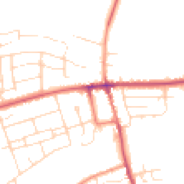 Daytime road noise heatmap for NG21 9JU