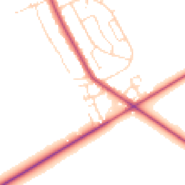 Daytime road noise heatmap for NG21 9JW