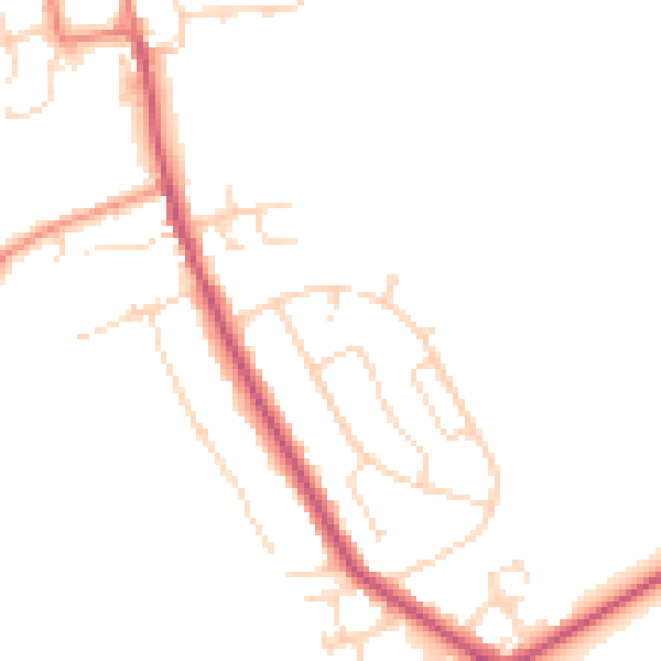 Daytime road noise heatmap for NG21 9JY
