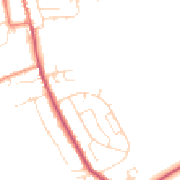 Daytime road noise heatmap for NG21 9LA